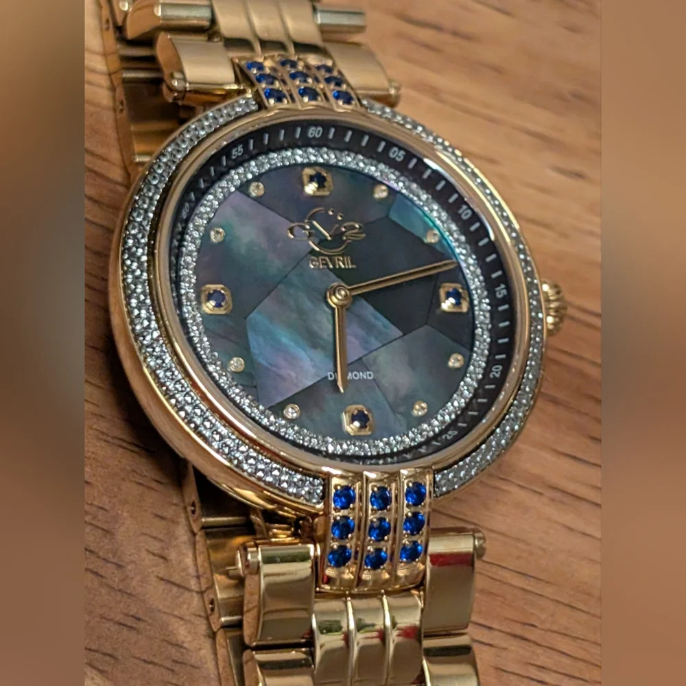 Gv2 By Gevril Matera Diamond Mother of Pearl Dial Ladies Watch